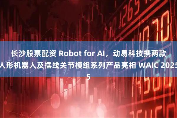 长沙股票配资 Robot for AI，动易科技携两款人形机器人及摆线关节模组系列产品亮相 WAIC 2025