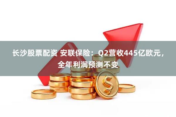 长沙股票配资 安联保险：Q2营收445亿欧元，全年利润预测不变